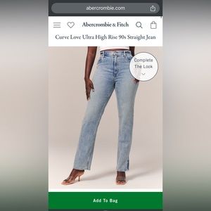 Abercrombie & Firch The 90s Straight Ultra High Rise Curve Love jeans